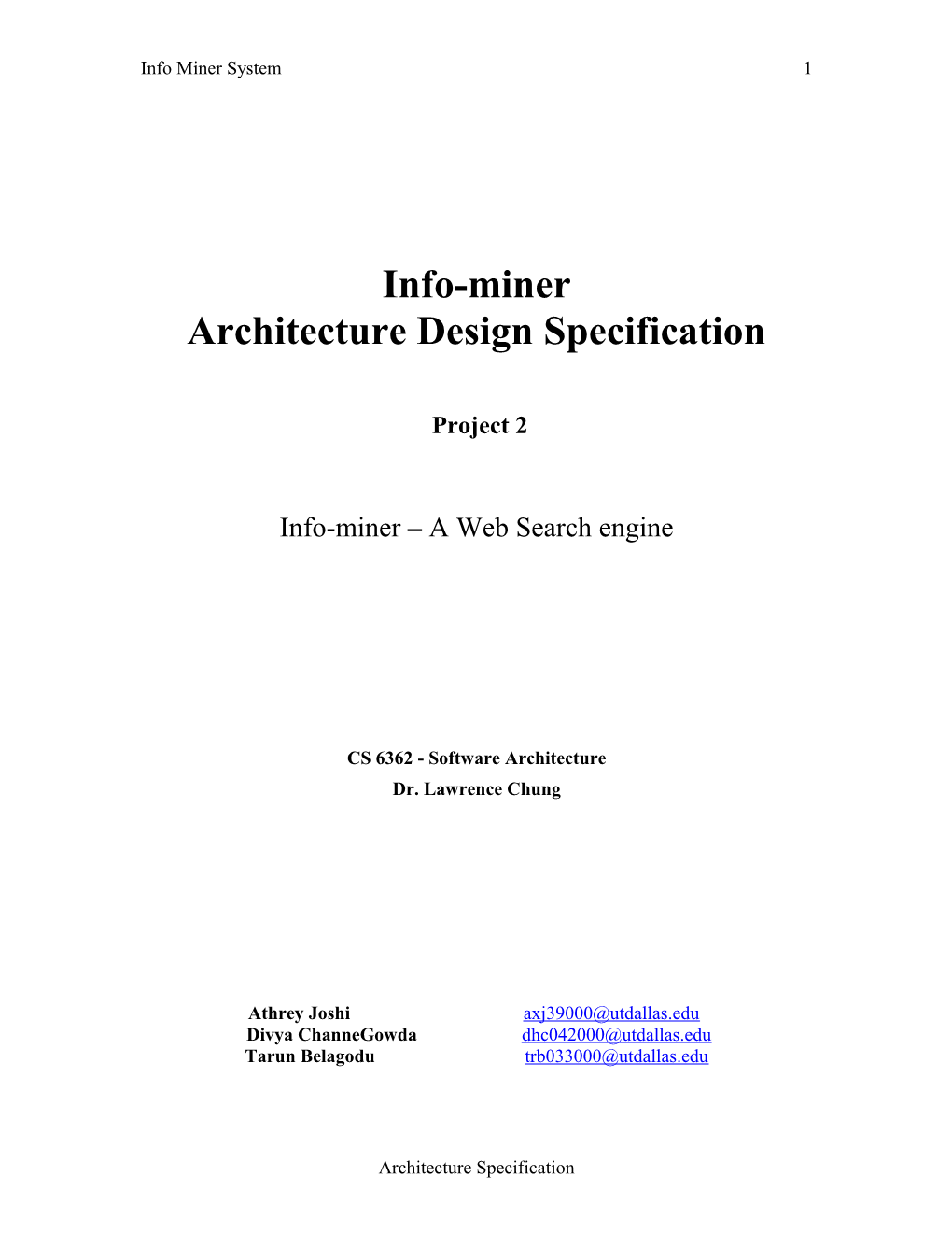Architecture Design Specification