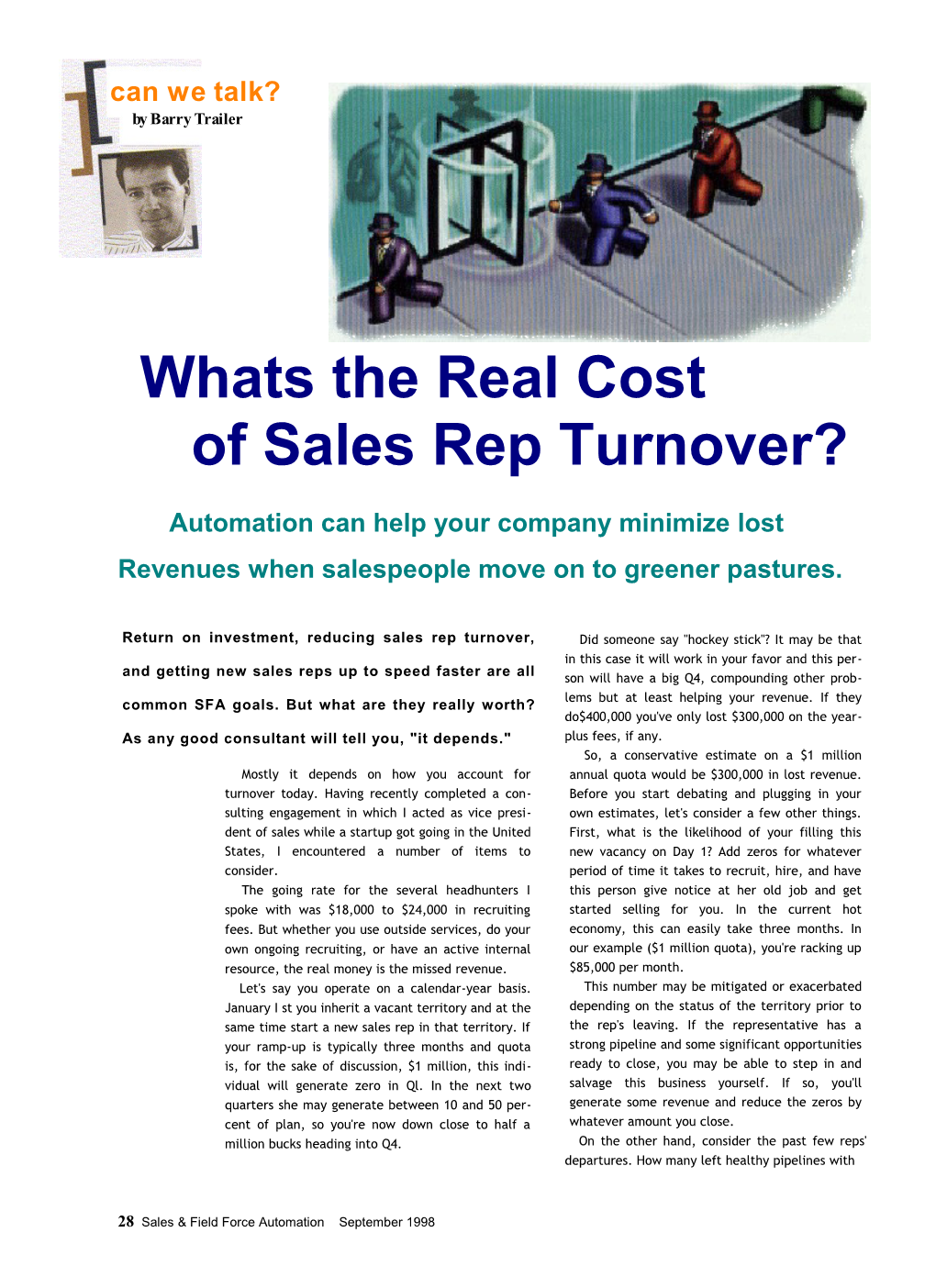 What's the Real Cost of Sales Rep Turnover?