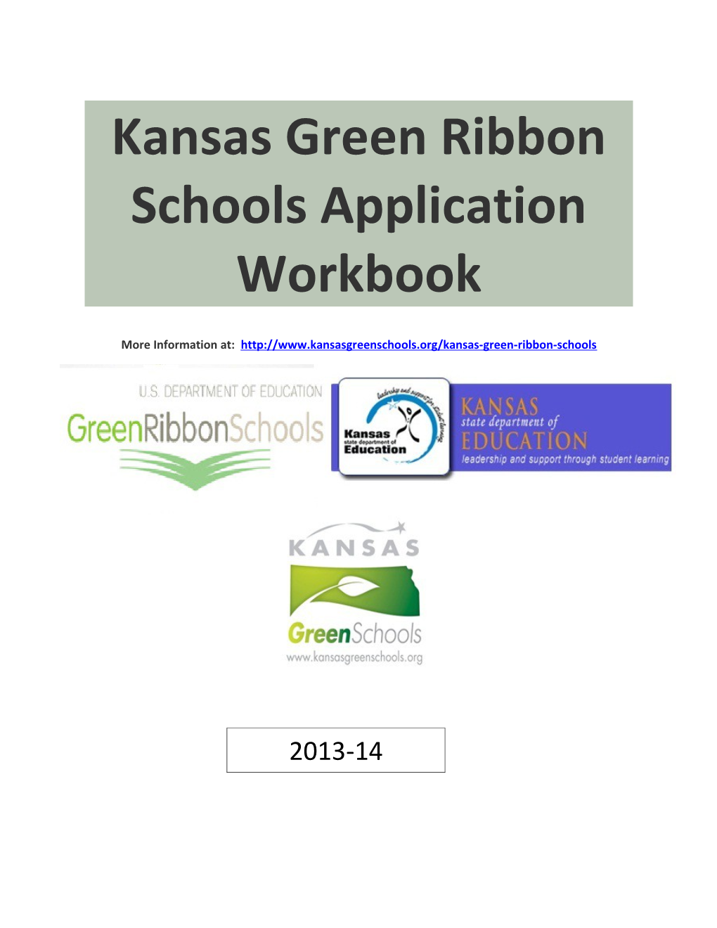 Kansas Green Ribbon Schools Application Workbook