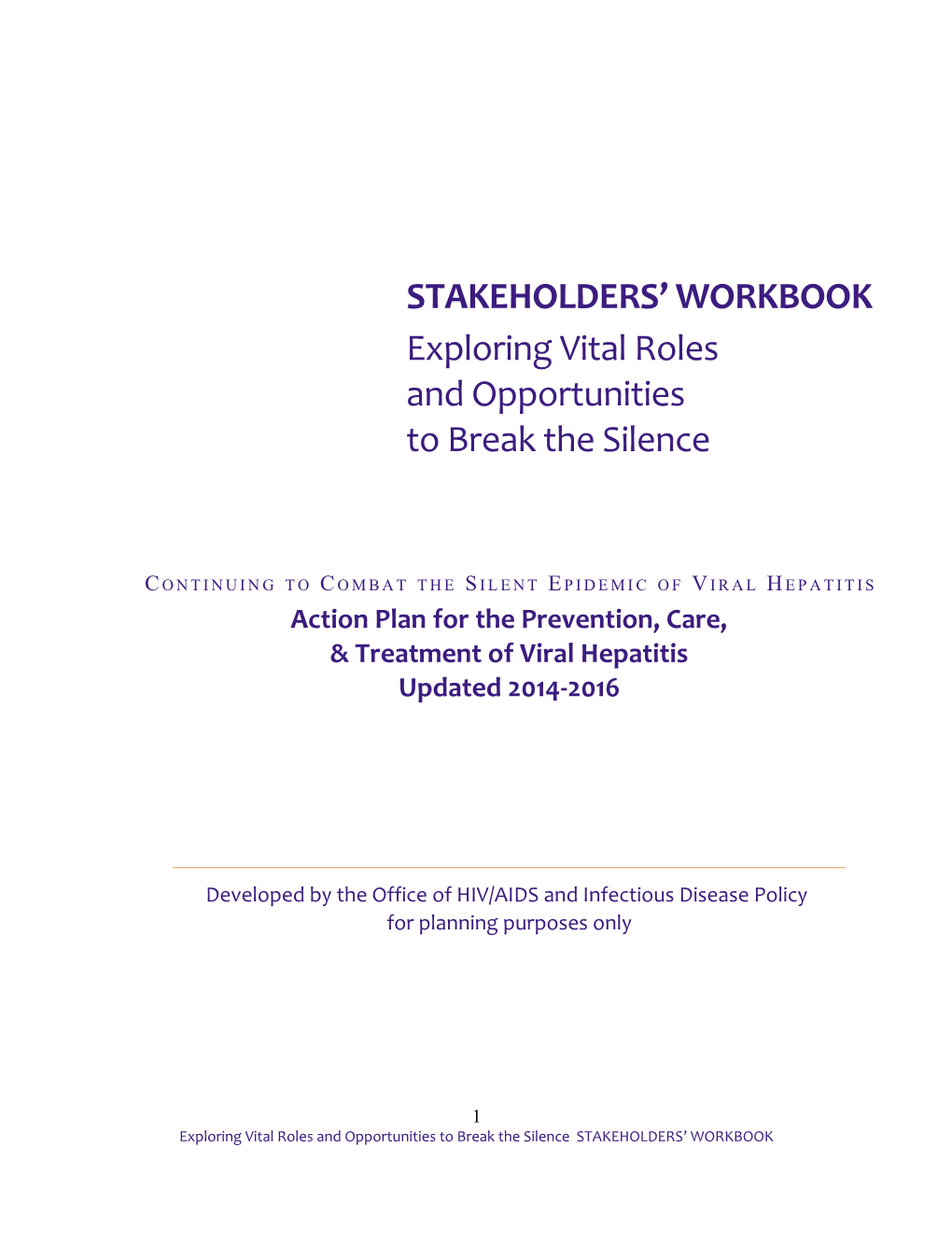 VHAP Non-Federal Stakeholders Workbook