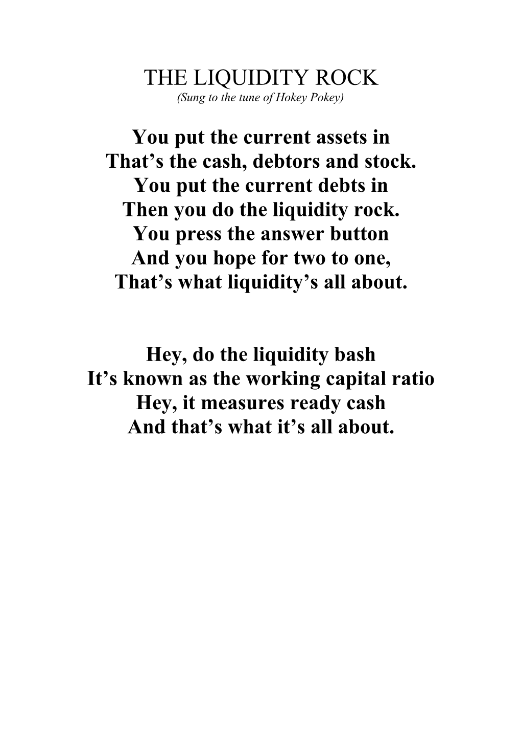 The Liquidity Rock