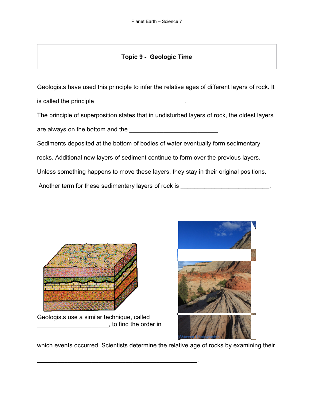 Topic 9 - Geologic Time