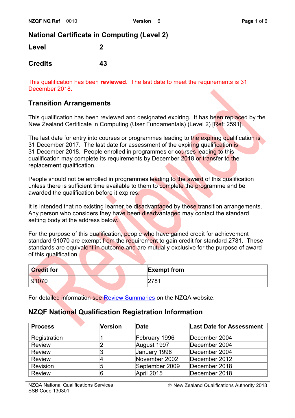 0010 National Certificate in Computing (Level 2)