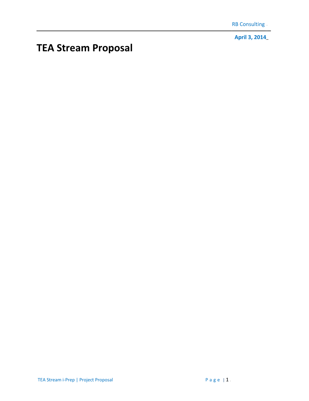 TEA Stream Proposal