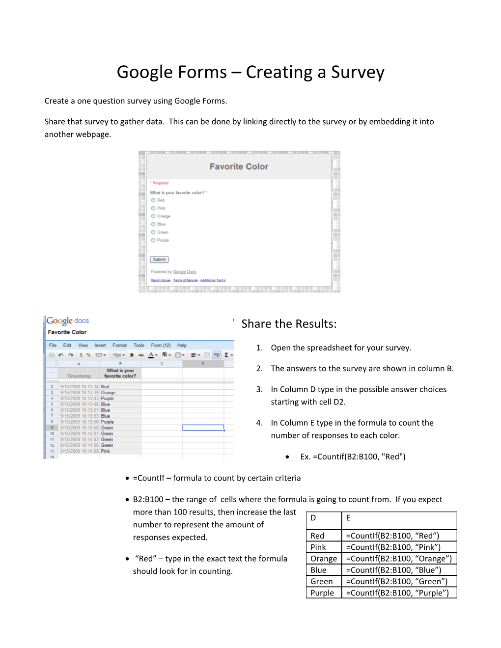 Create a One Question Survey Using Google Forms