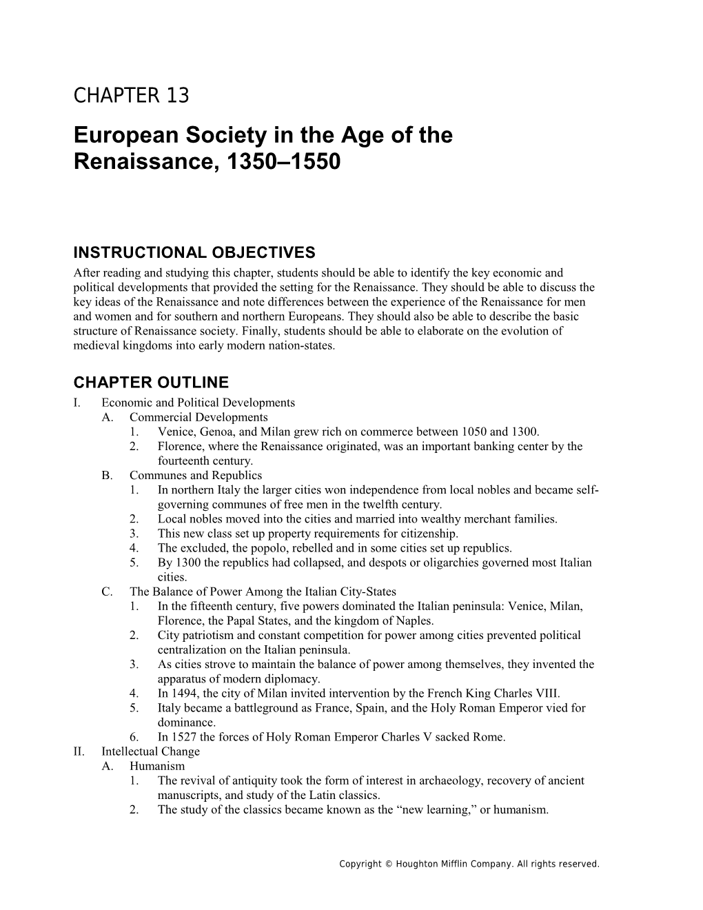 European Society in the Age of the Renaissance, 1350 1550