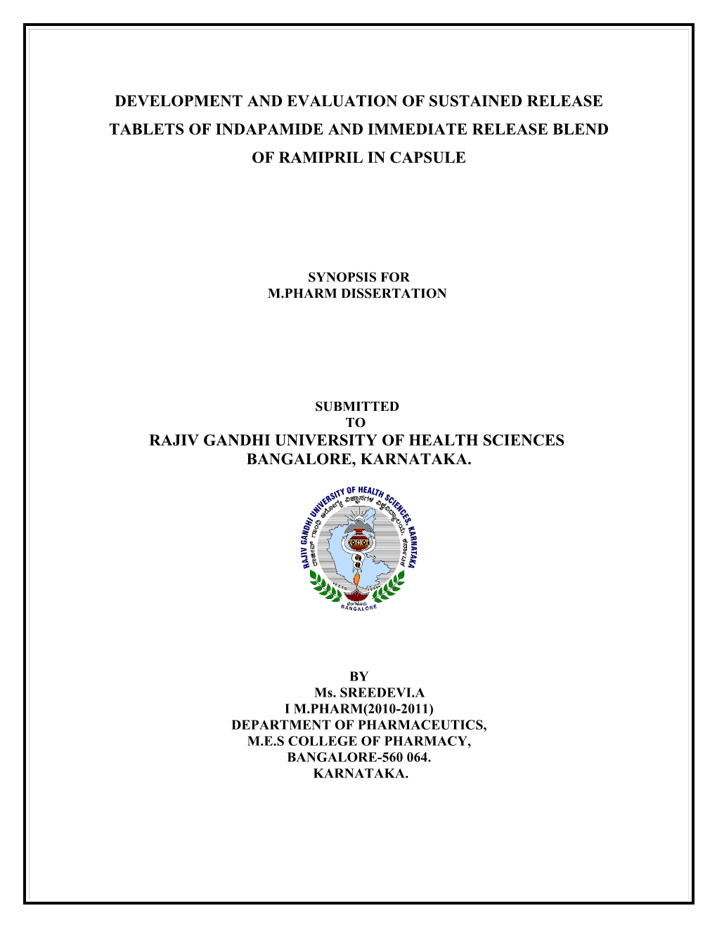 Formulation, Optimization and Evaulation of Floating Drug Delivery of Rantidine Hydrochloride s1