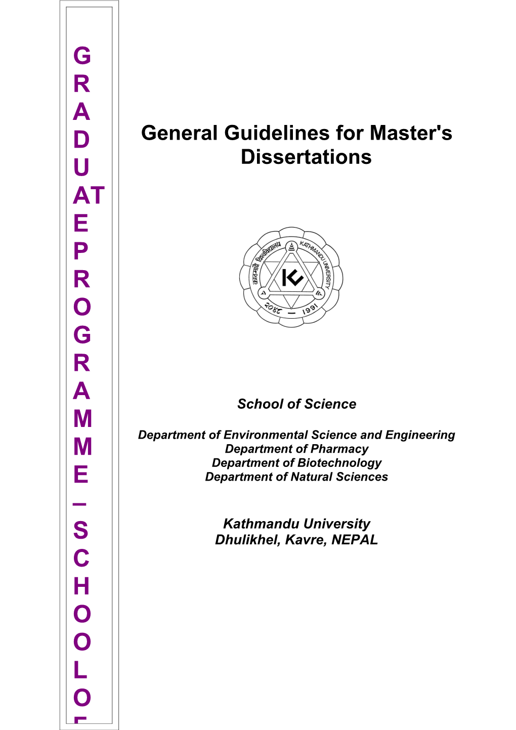 General Guidelines for Master's Theses