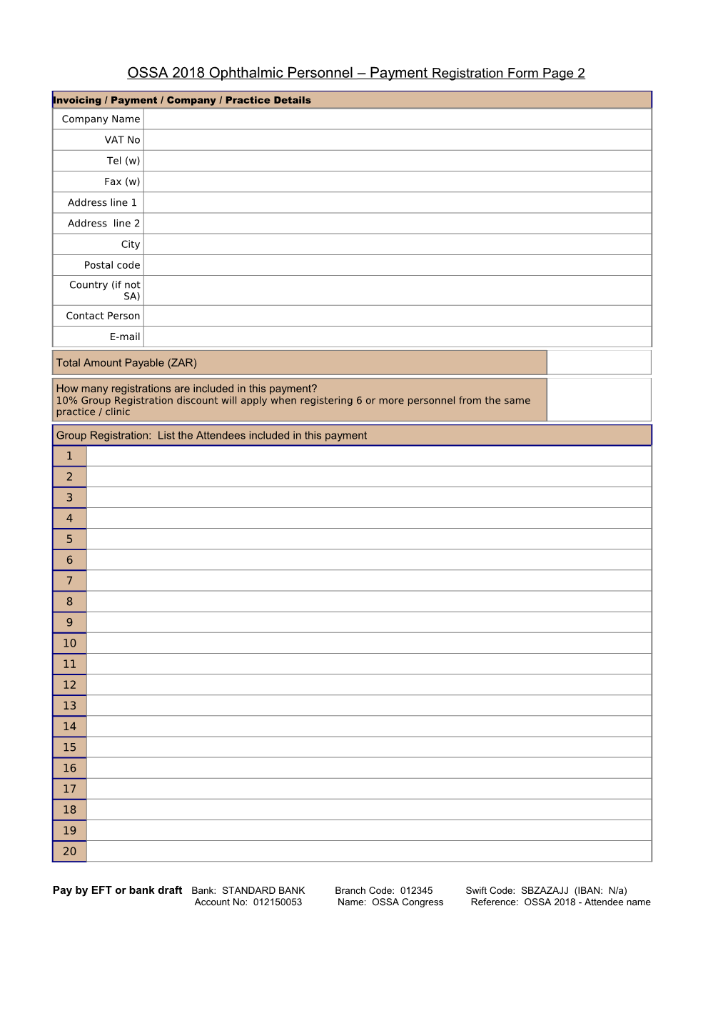 OSSA 2018 Ophthalmic Personnel Payment Registration Form Page 2