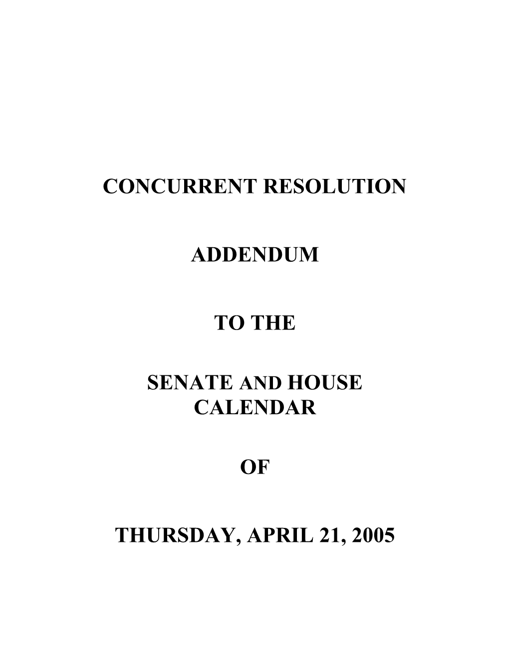 Senate and House Calendar s2