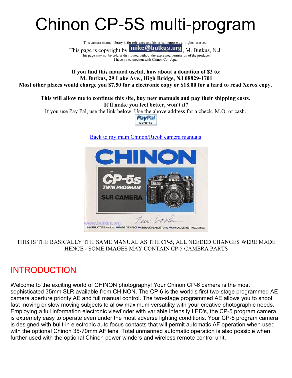 Chinon CP-5S Multi-Program