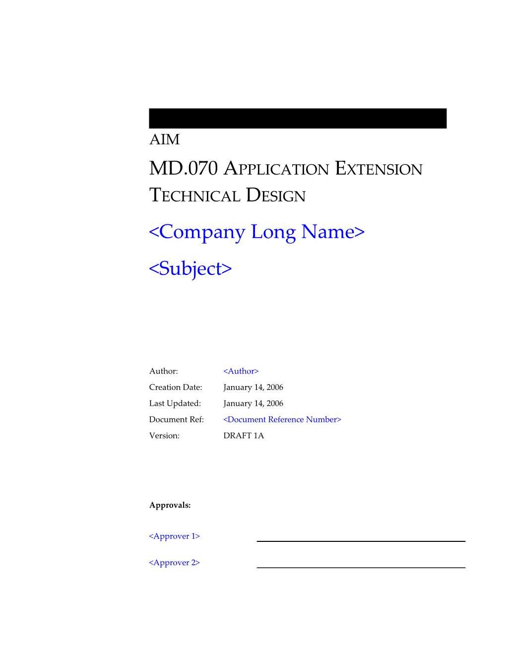 MD.070 Application Extension Technical Design