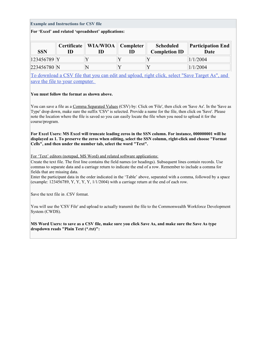 For Excel and Related Spreadsheet Applications