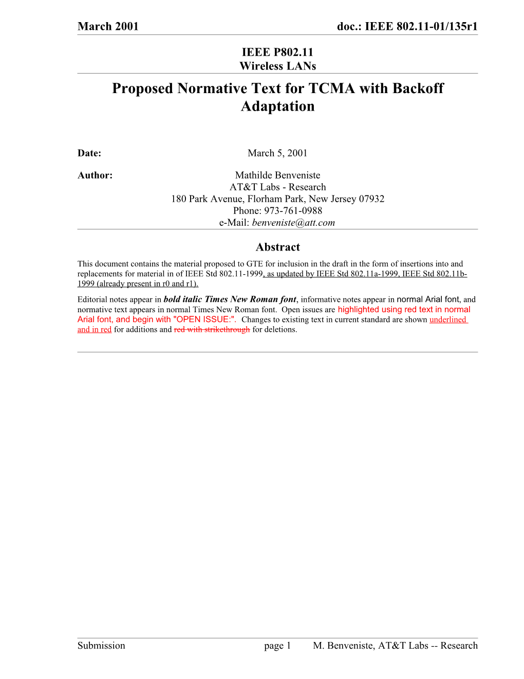 Proposed Normative Text for TCMA with Backoff Adaptation
