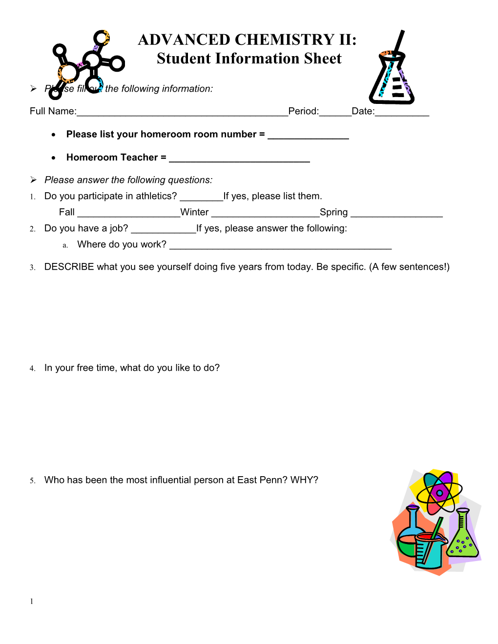 Student Information Sheet s1