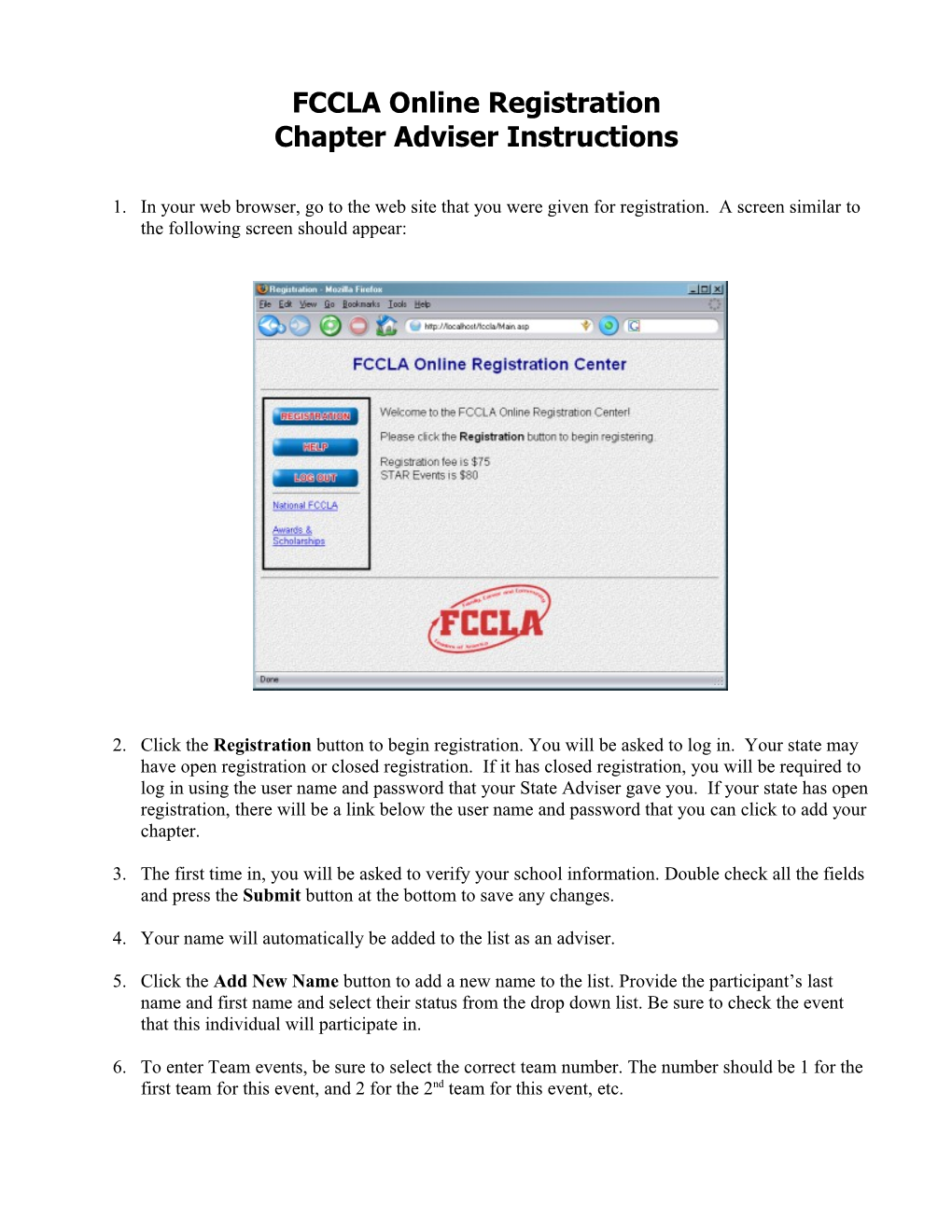 TSA Online Conference Registration Instructions