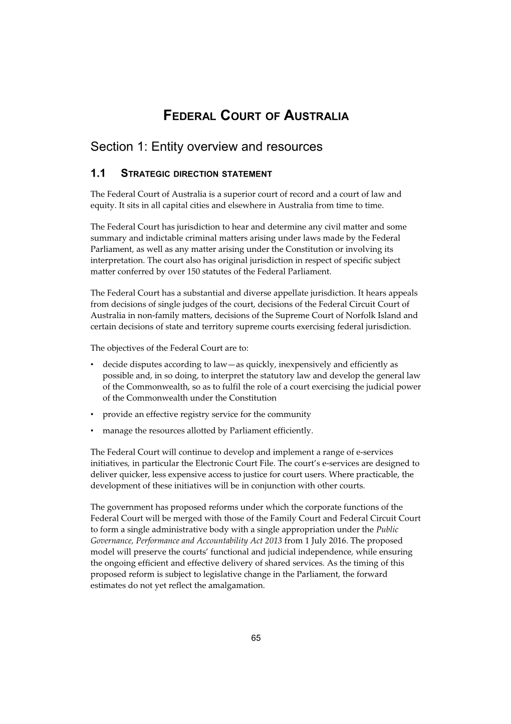 Portfolio Budget Statements - FEDERAL COURT of AUSTRALIA