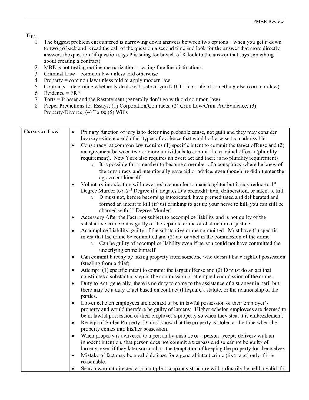 MBE Is Not Testing Outline Memorization Testing Fine Line Distinctions