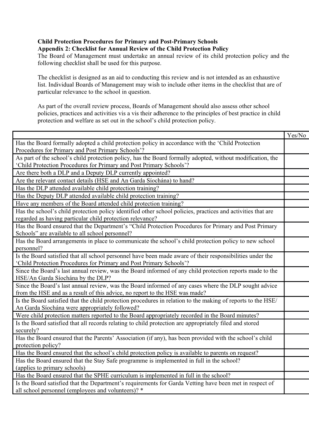 Child Protection Procedures for Primary and Post-Primary Schools