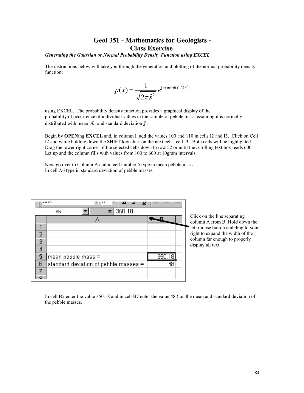 Geol 351 - Mathematics for Geologists