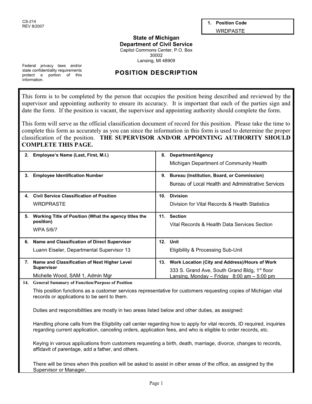 CS-214 Position Description Form s16