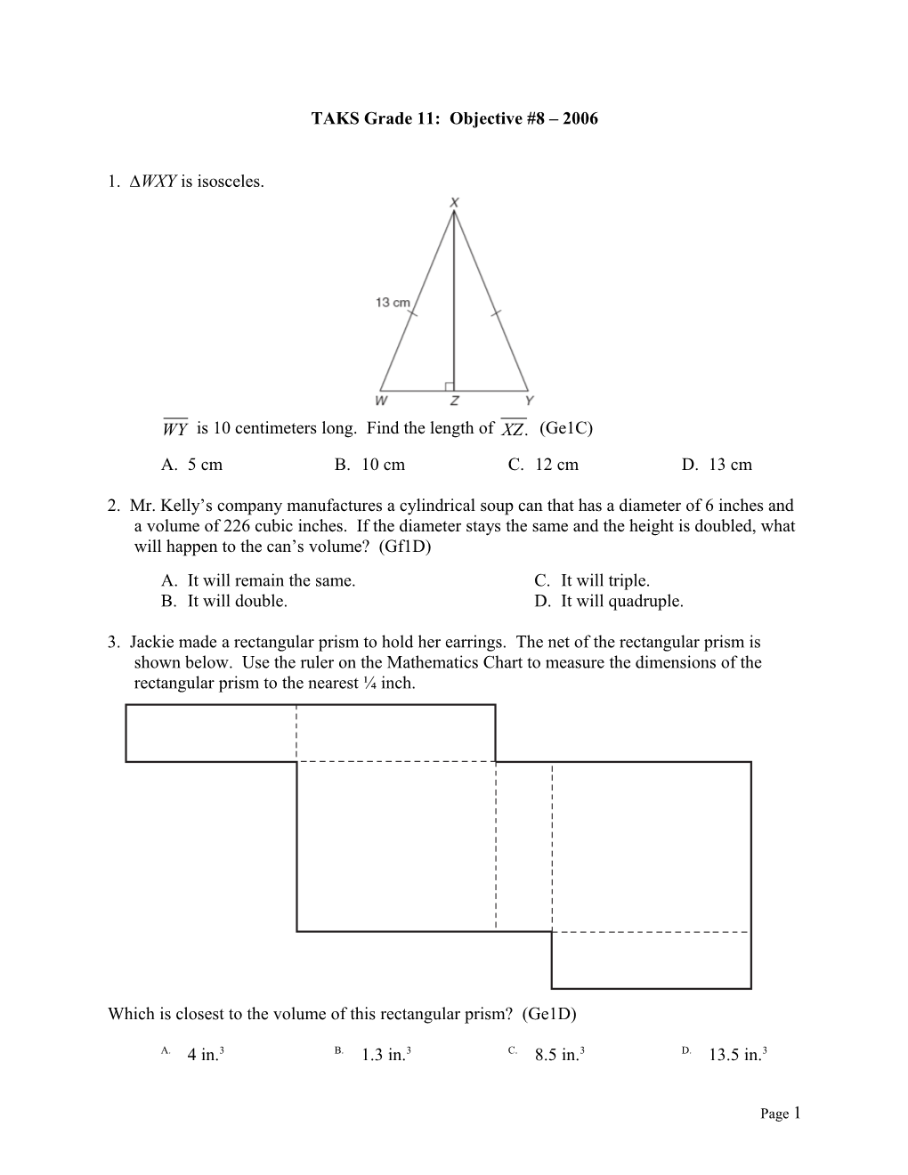 TAKS Grade 11: Objective #8 2006