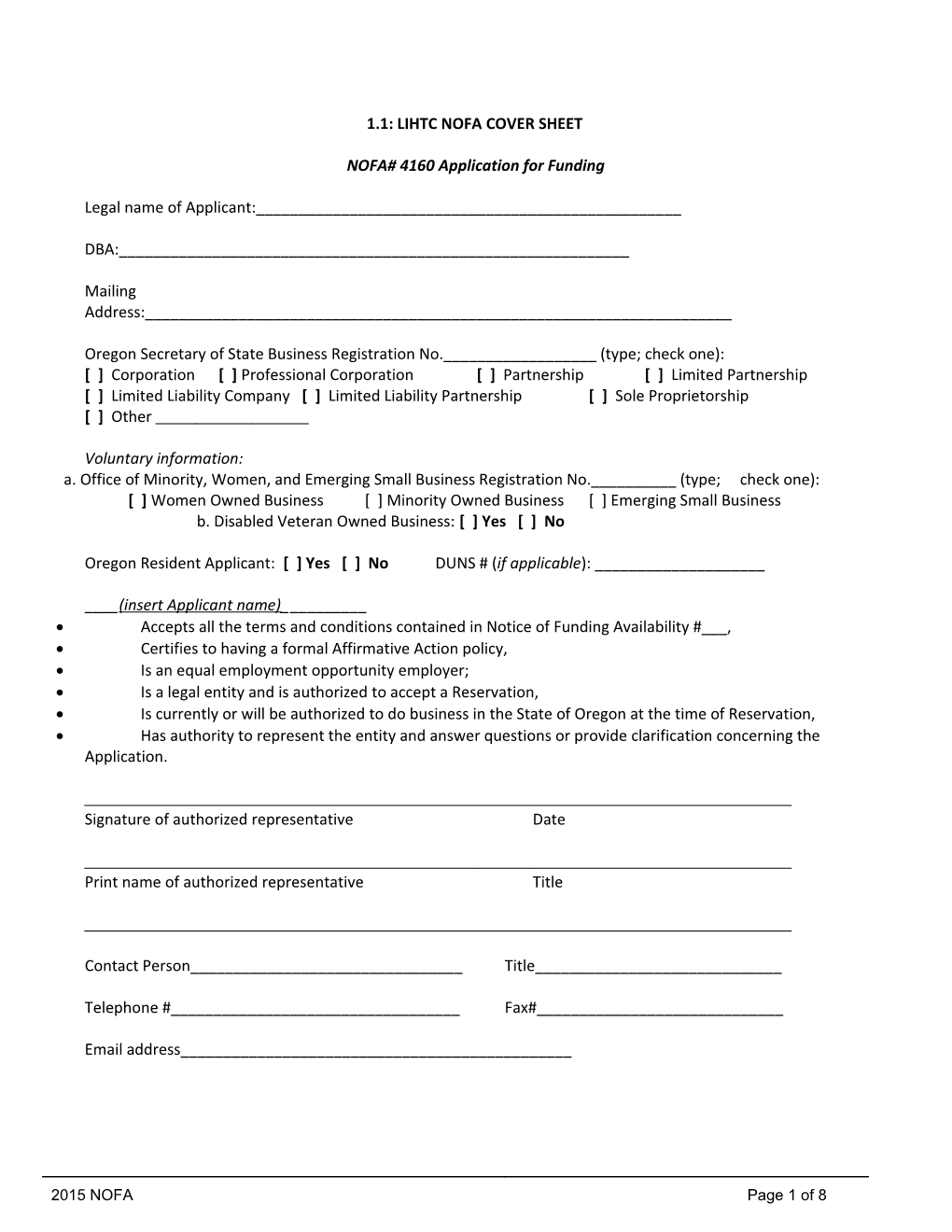 2015 NOFA NOFA Instructions Part 1 - Application Submittal
