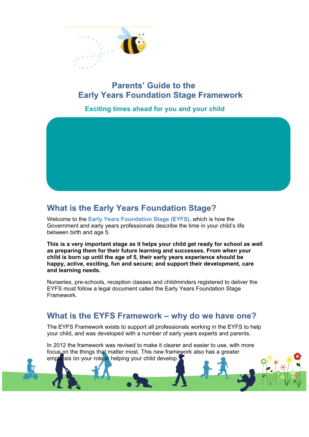 Parents Guide to the Early Years Foundation Stage Framework