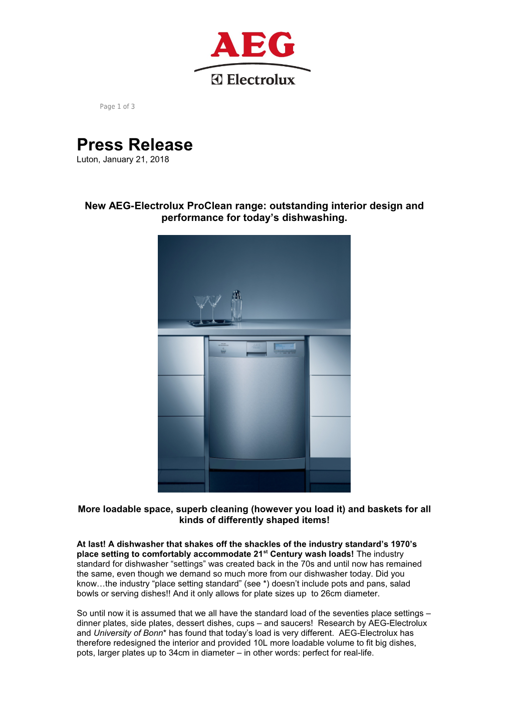 New AEG-Electrolux Proclean Range: Outstanding Interior Design and Performance for Today