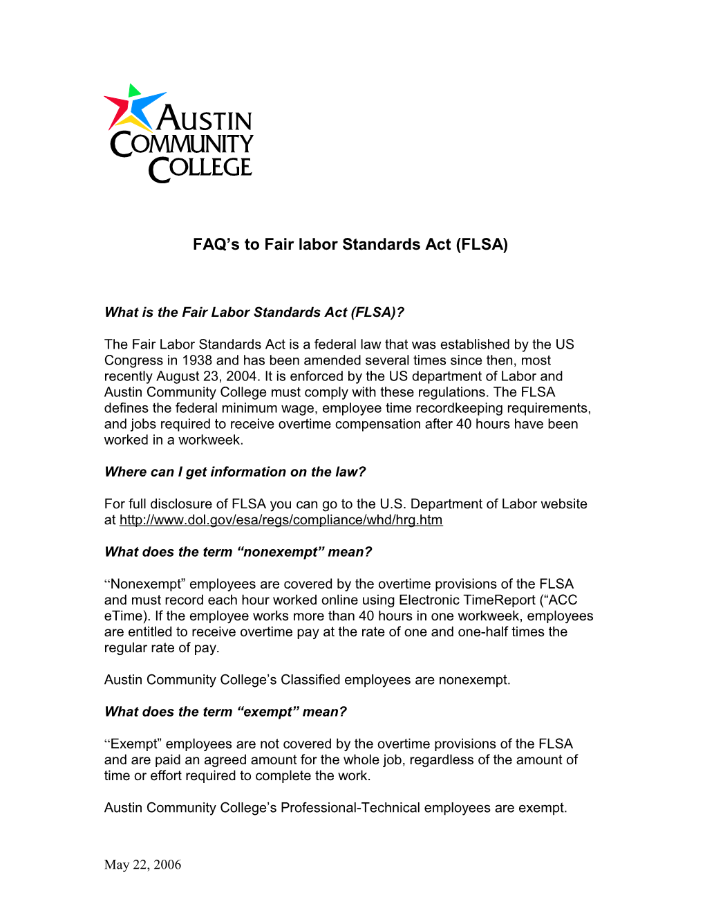 What Is The Fair Labor Standards Act (FLSA)