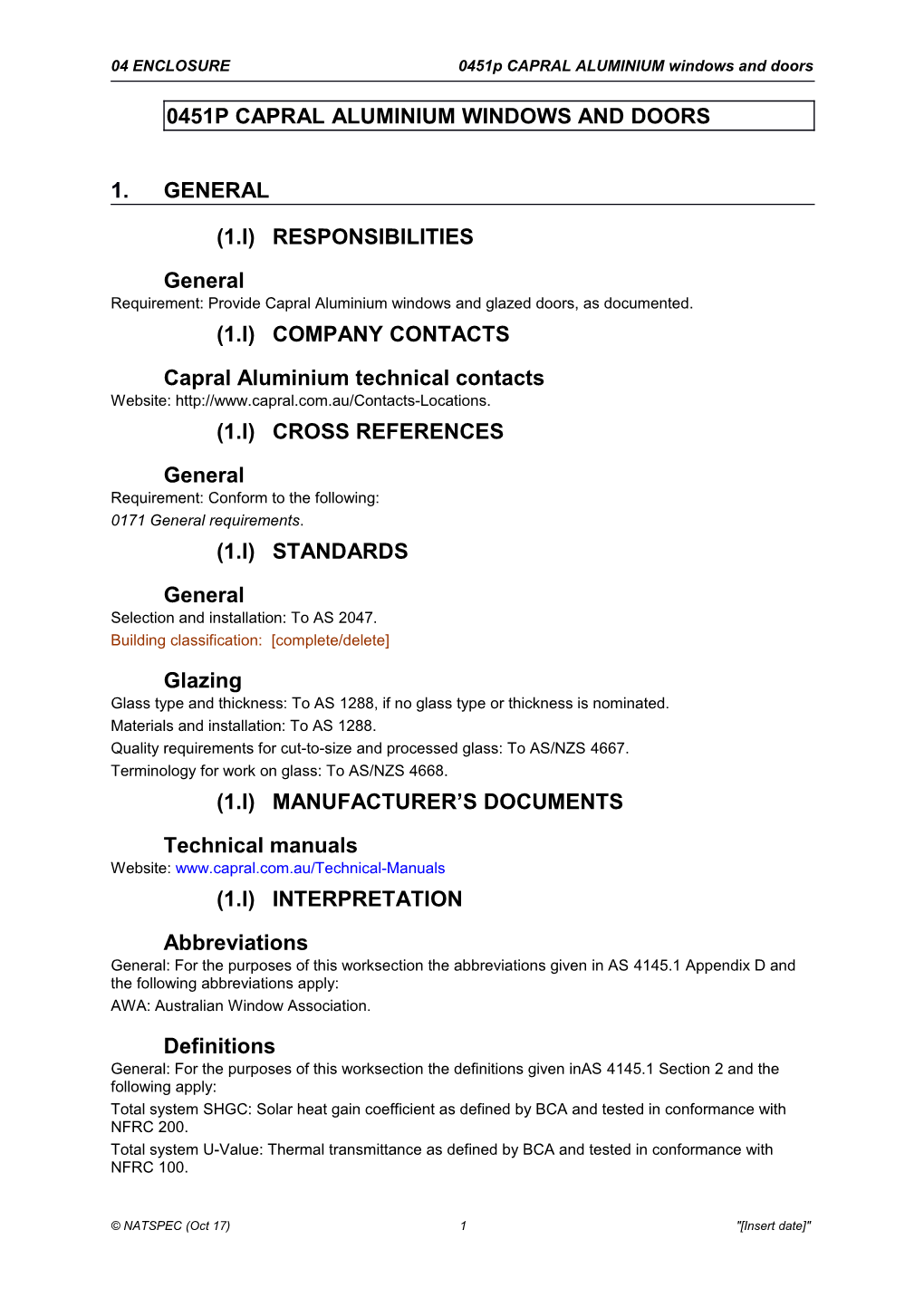 NATSPEC Template File s6