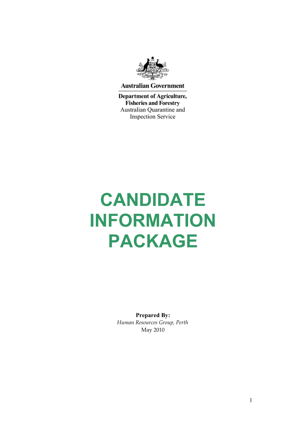 Candidate Information Package
