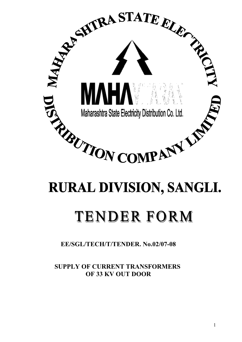 EE/SGL/TECH/T/TENDER. No.02/07-08