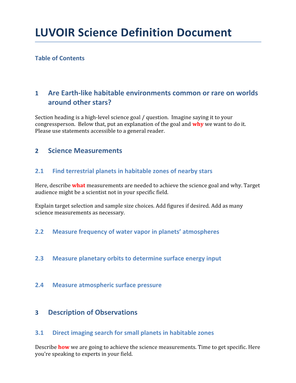 LUVOIR Science Definition Document: Habitable Exoplanets