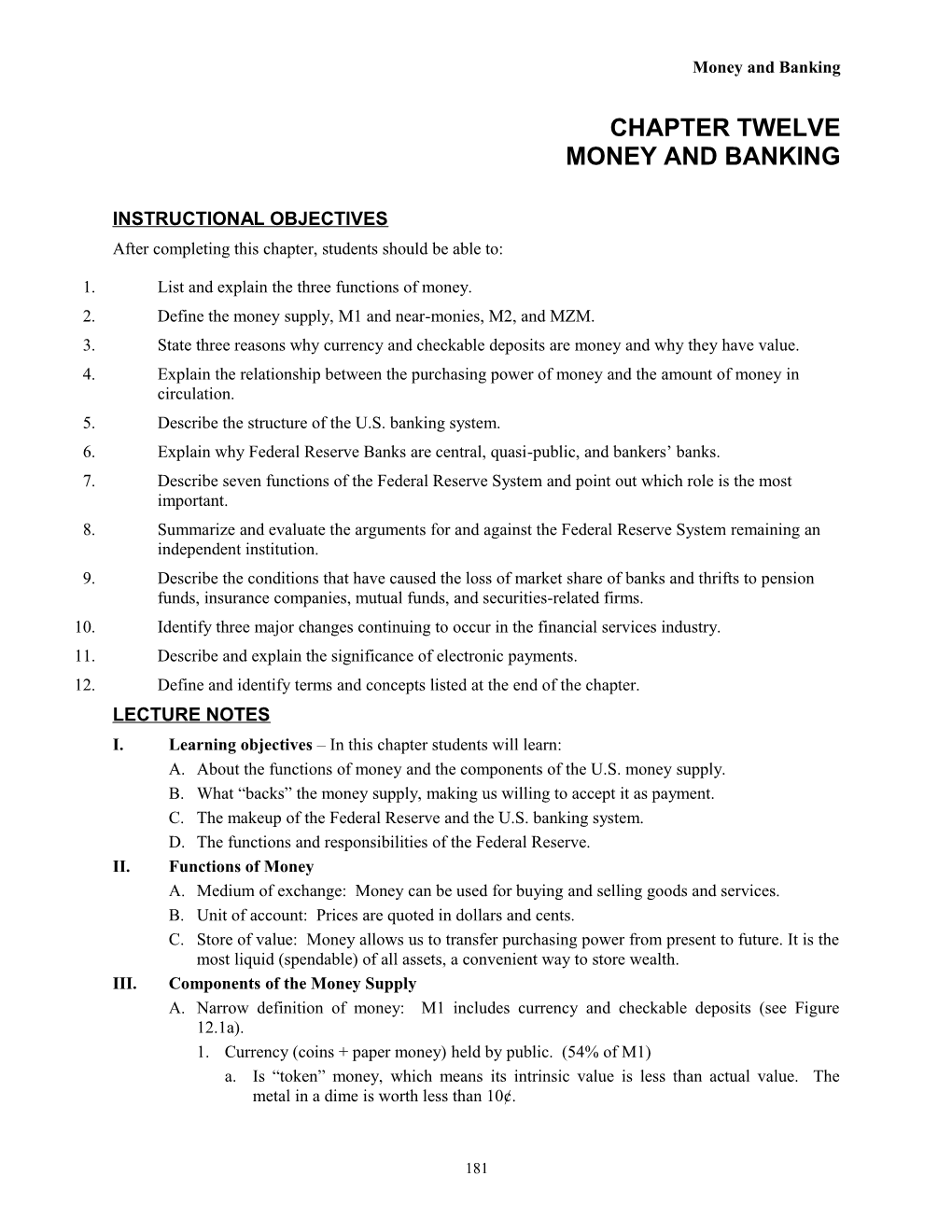 Money and Banking s1