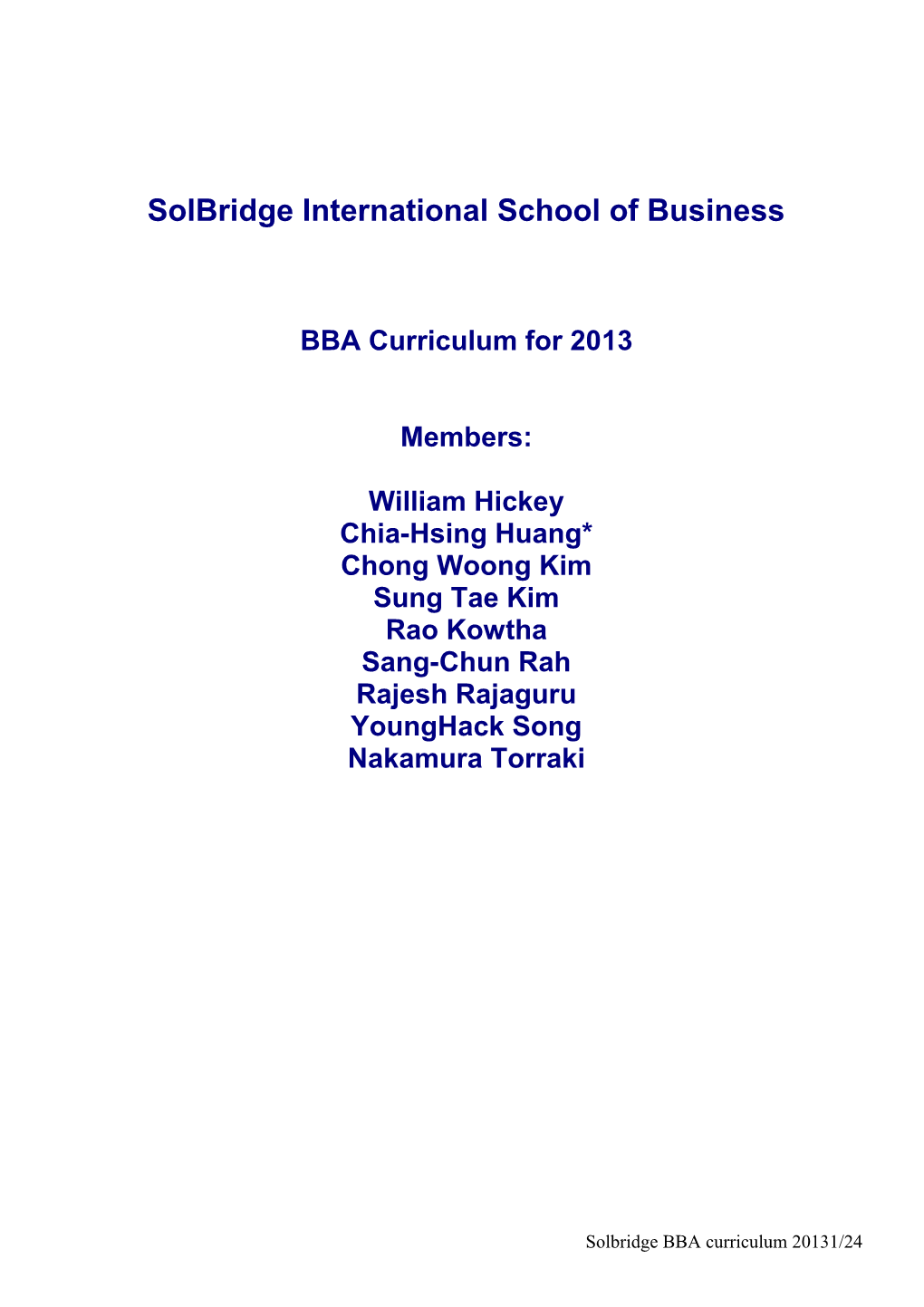 Solbridge International School of Business