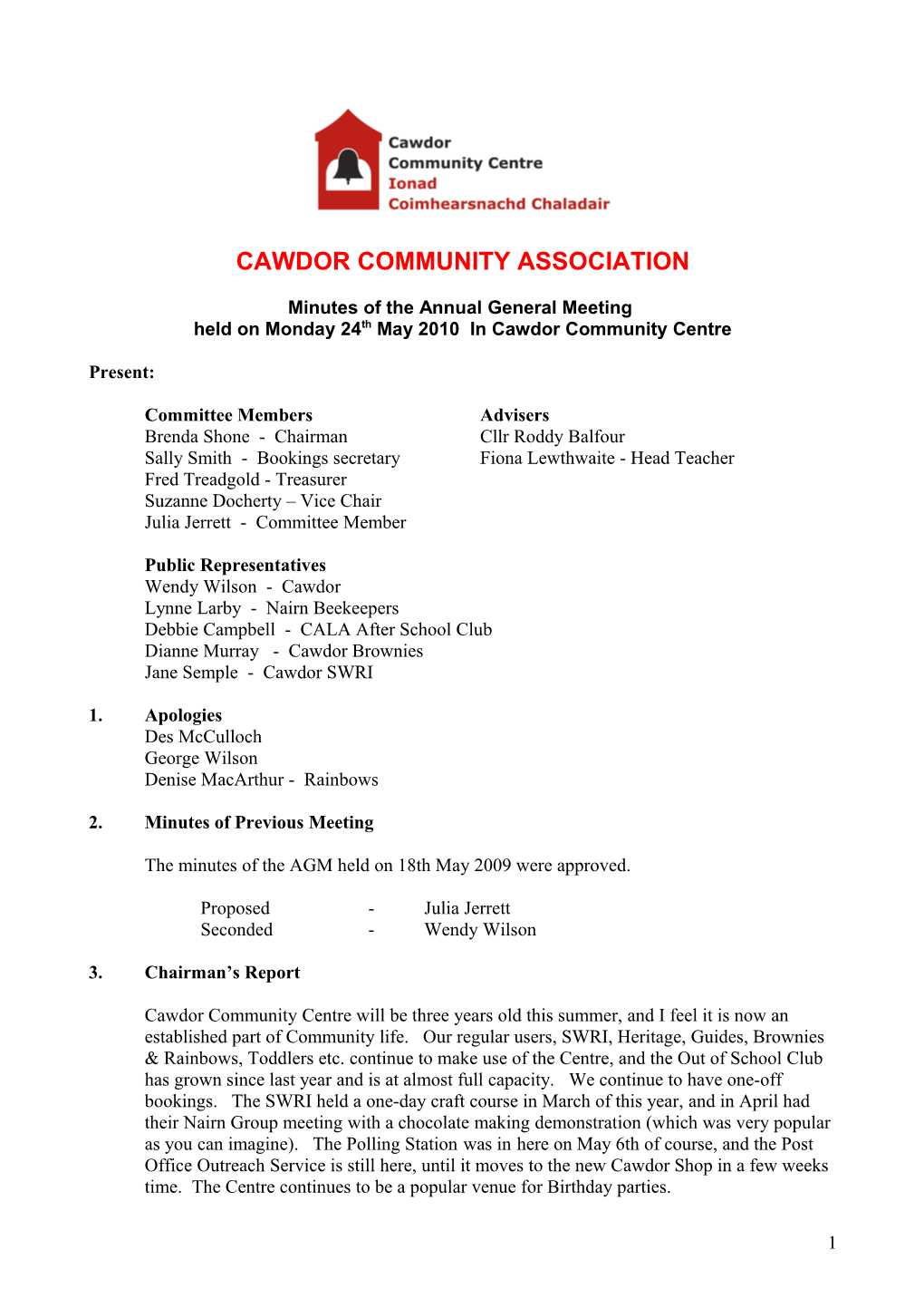 Cawdor Community Association