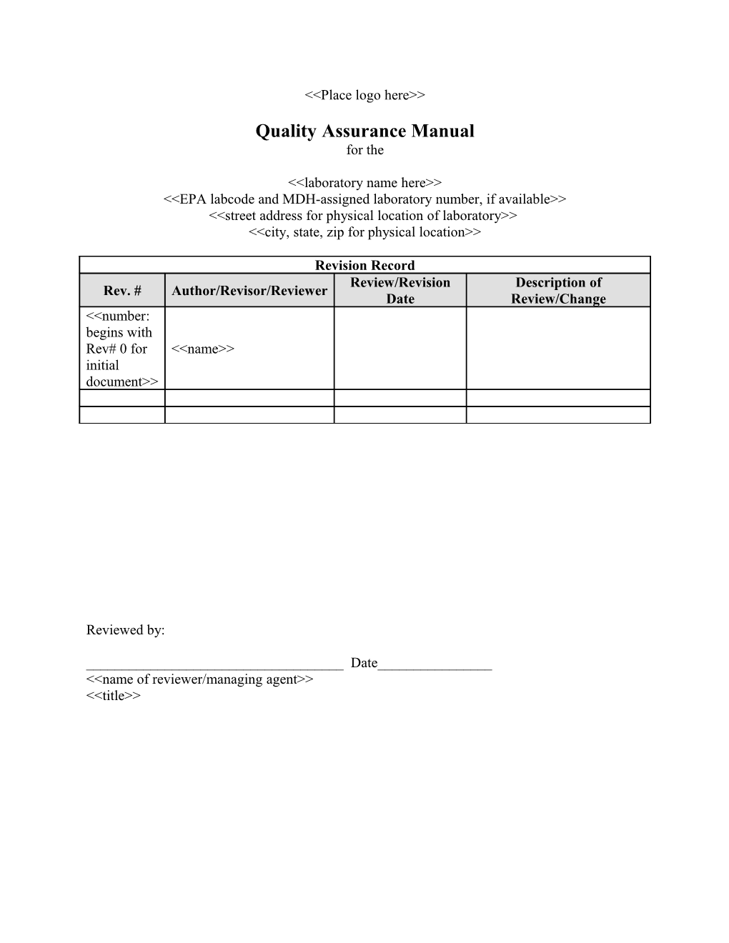 Quality Assurance Manual s1