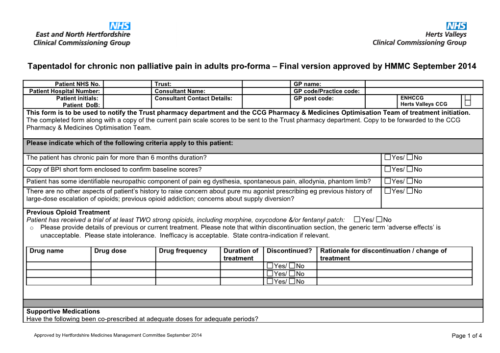 PBR Exclusions 2006/07 Funding Application for Infliximab for the Treatment of Crohn S Disease