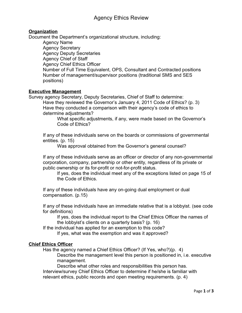Document the Department S Organizational Structure, Including