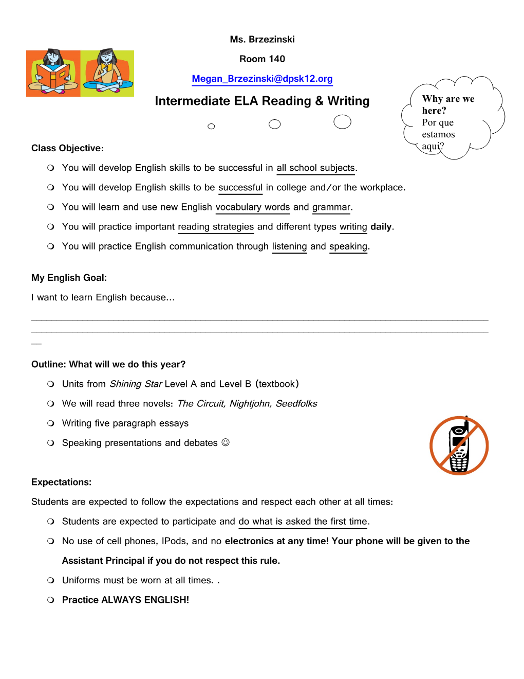 Intermediate ELA Reading & Writing