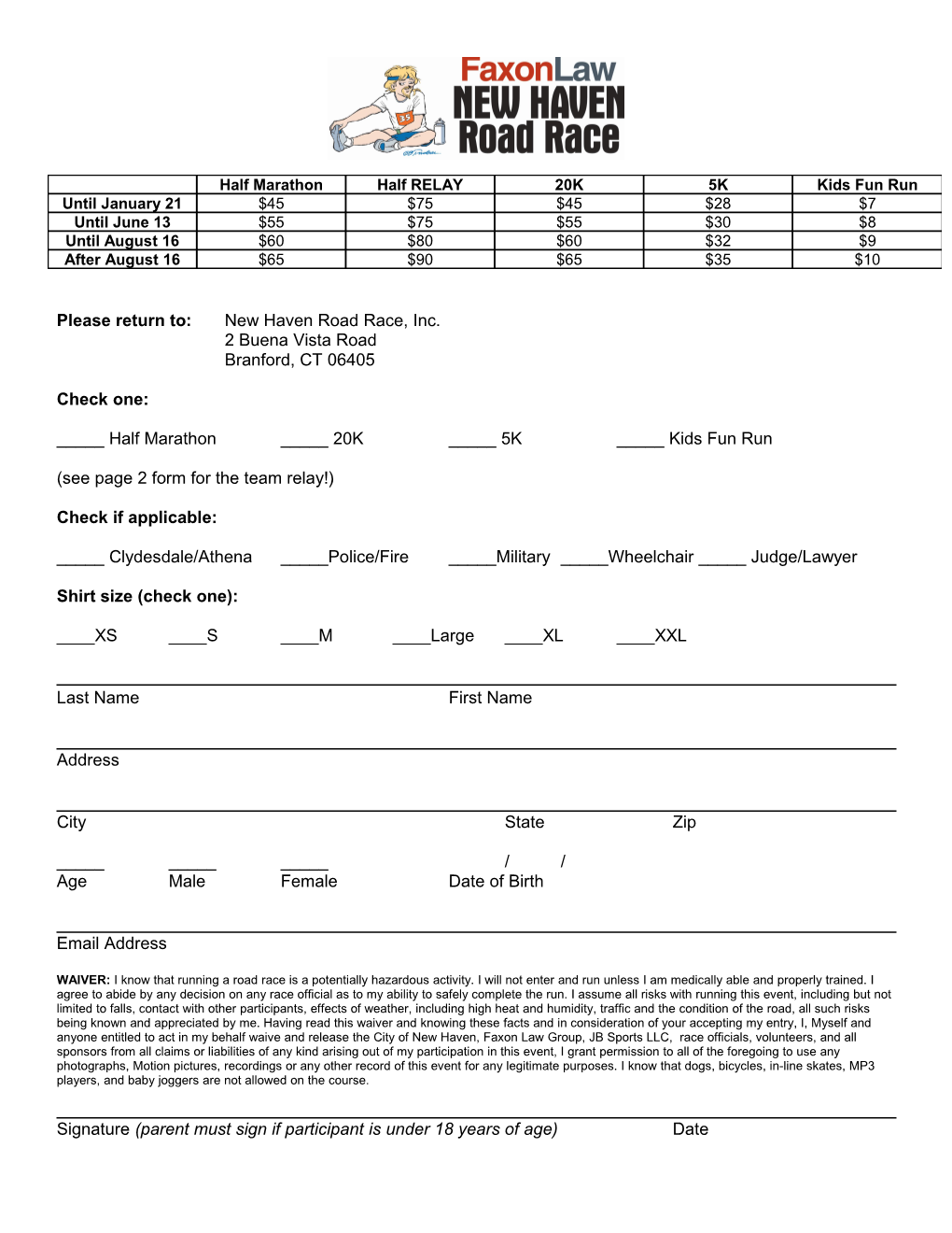 See Page 2 Form for the Team Relay!