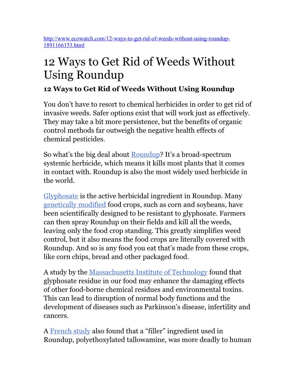 12 Ways to Get Rid of Weeds Without Using Roundup