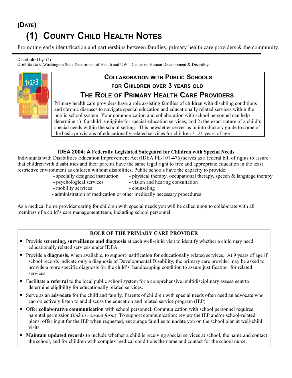(1) County Child Health Notes s2