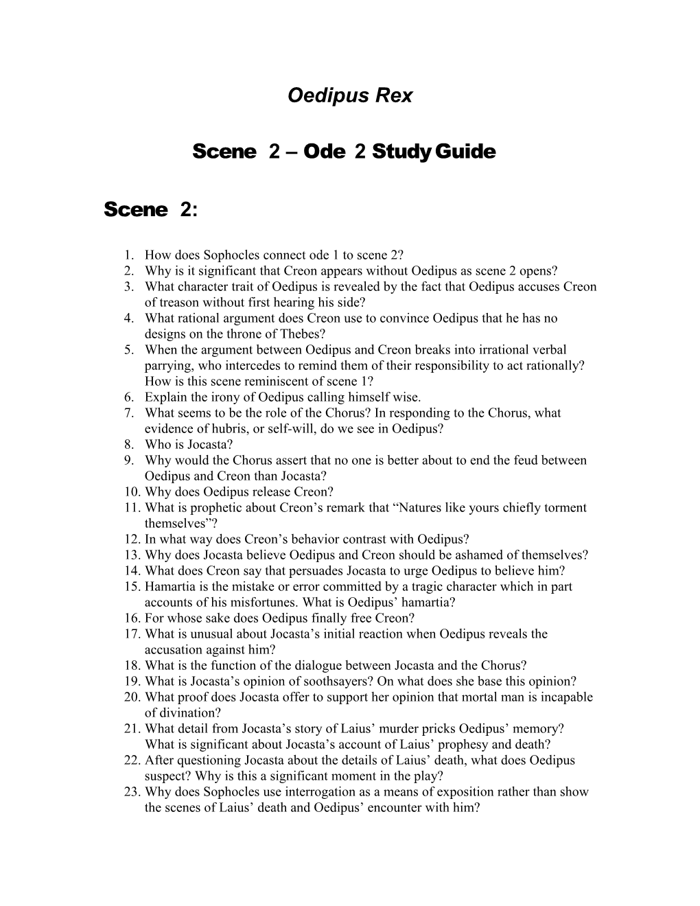 Scene 2 Ode 2 Study Guide