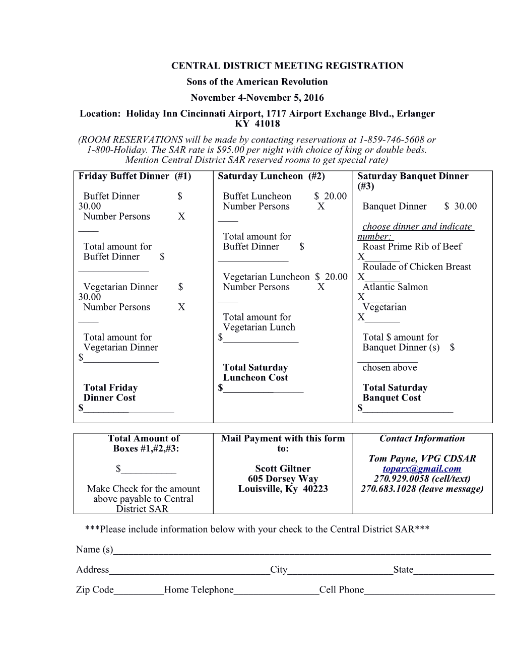 Central District Meeting Registration