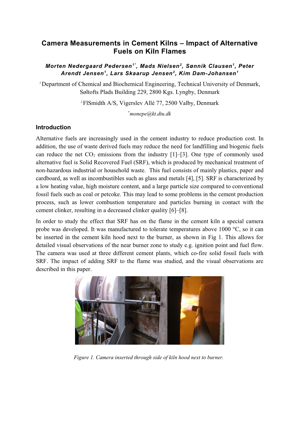 Camera Measurements in Cement Kilns Impact of Alternative Fuels on Kiln Flames