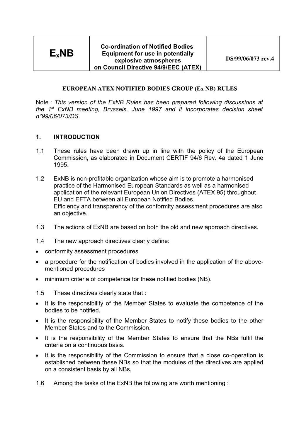 EUROPEAN ATEX NOTIFIED BODIES GROUP (Ex NB) RULES