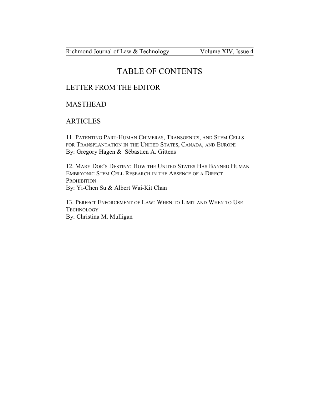 Richmond Journal of Law & Technology Volume XIV, Issue 4