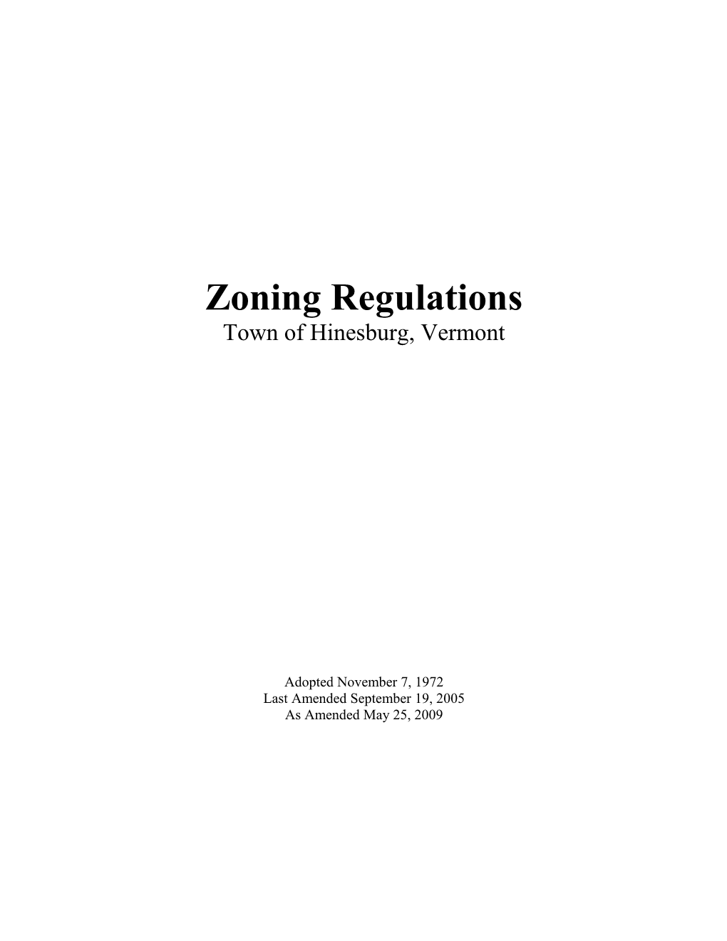 Zoning Regulations